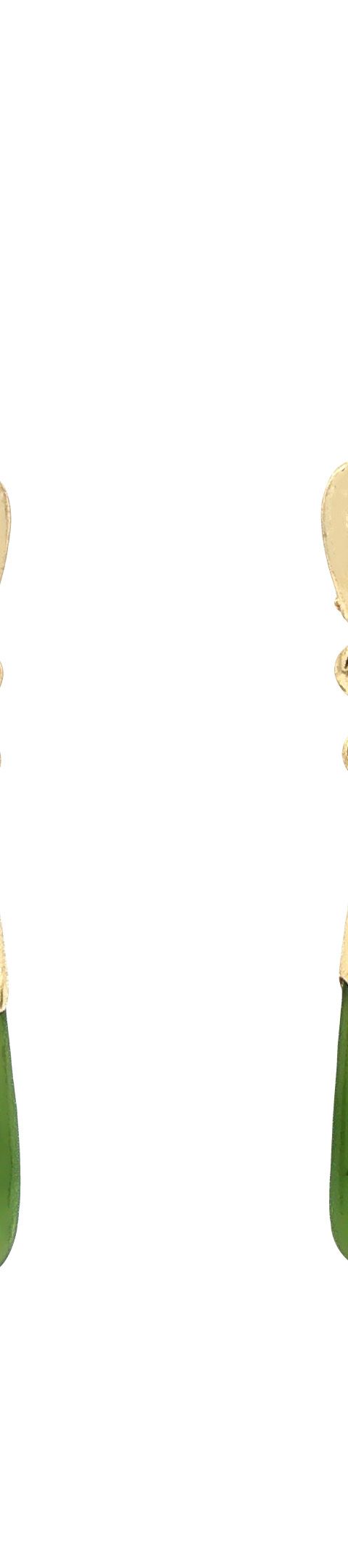 Vintage 14K Gold Drop Earrings with Nephrite Jade